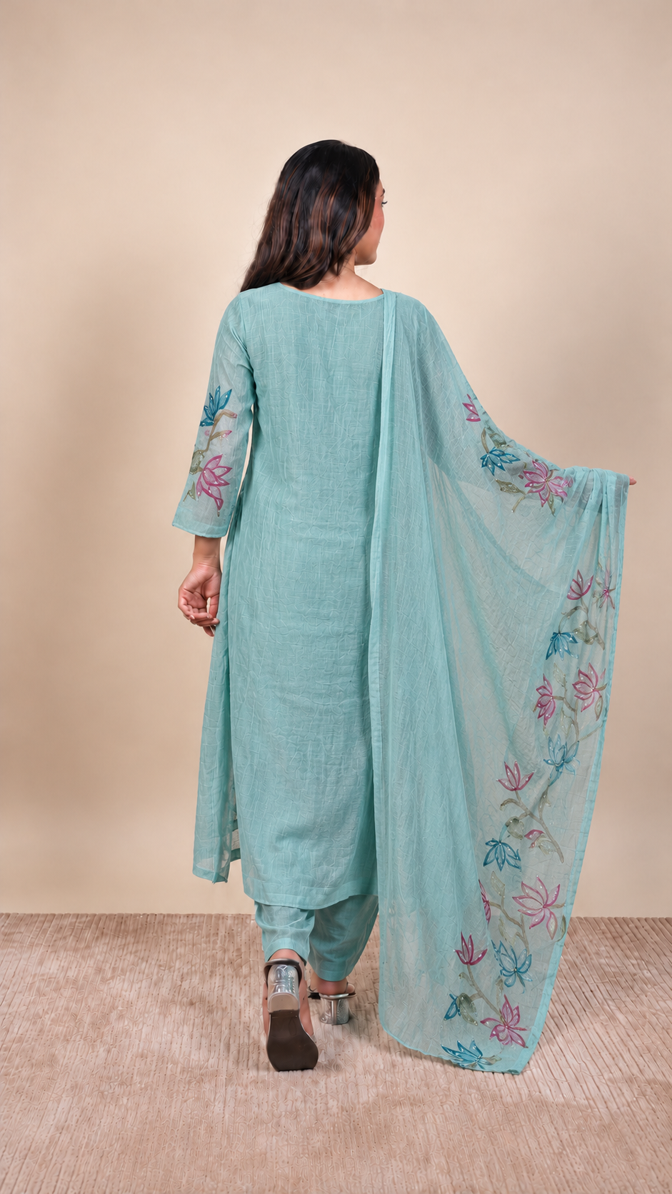 Neelambari Mint Floral Kurta Set