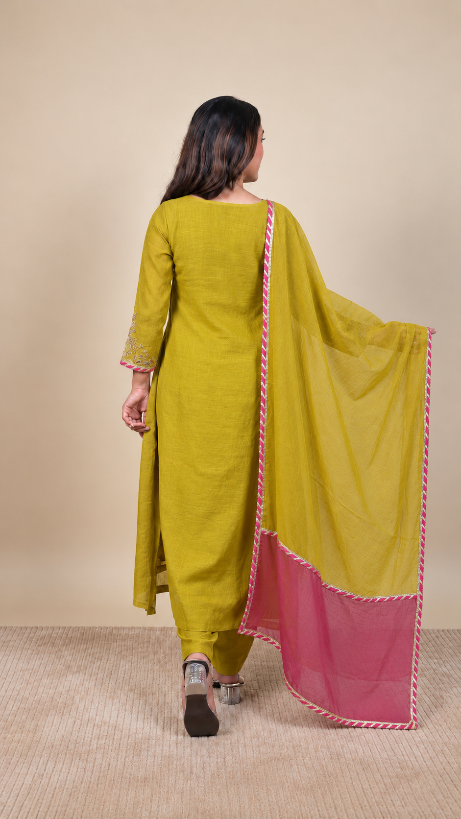 Rangrasiya – Mustard Yellow Embroidered Designer Suit Set