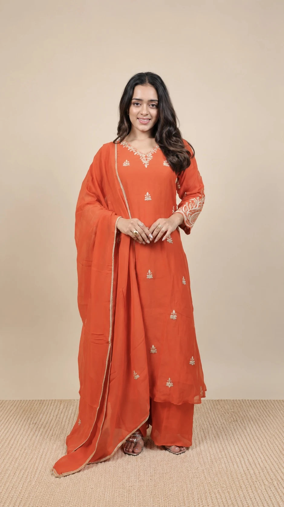 Arohi – Organza Embroidery Suit by Gold Lady - Front View
