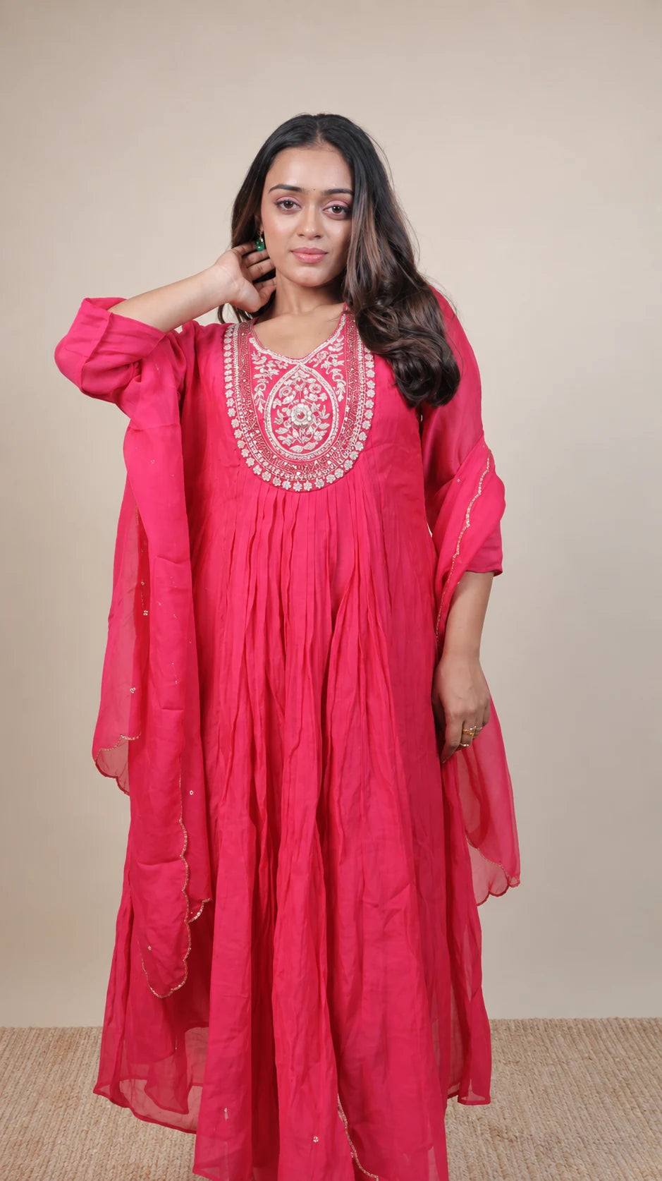 Gulrukh – Pink Zari Embroidered Suit by Gold Lady - Side View