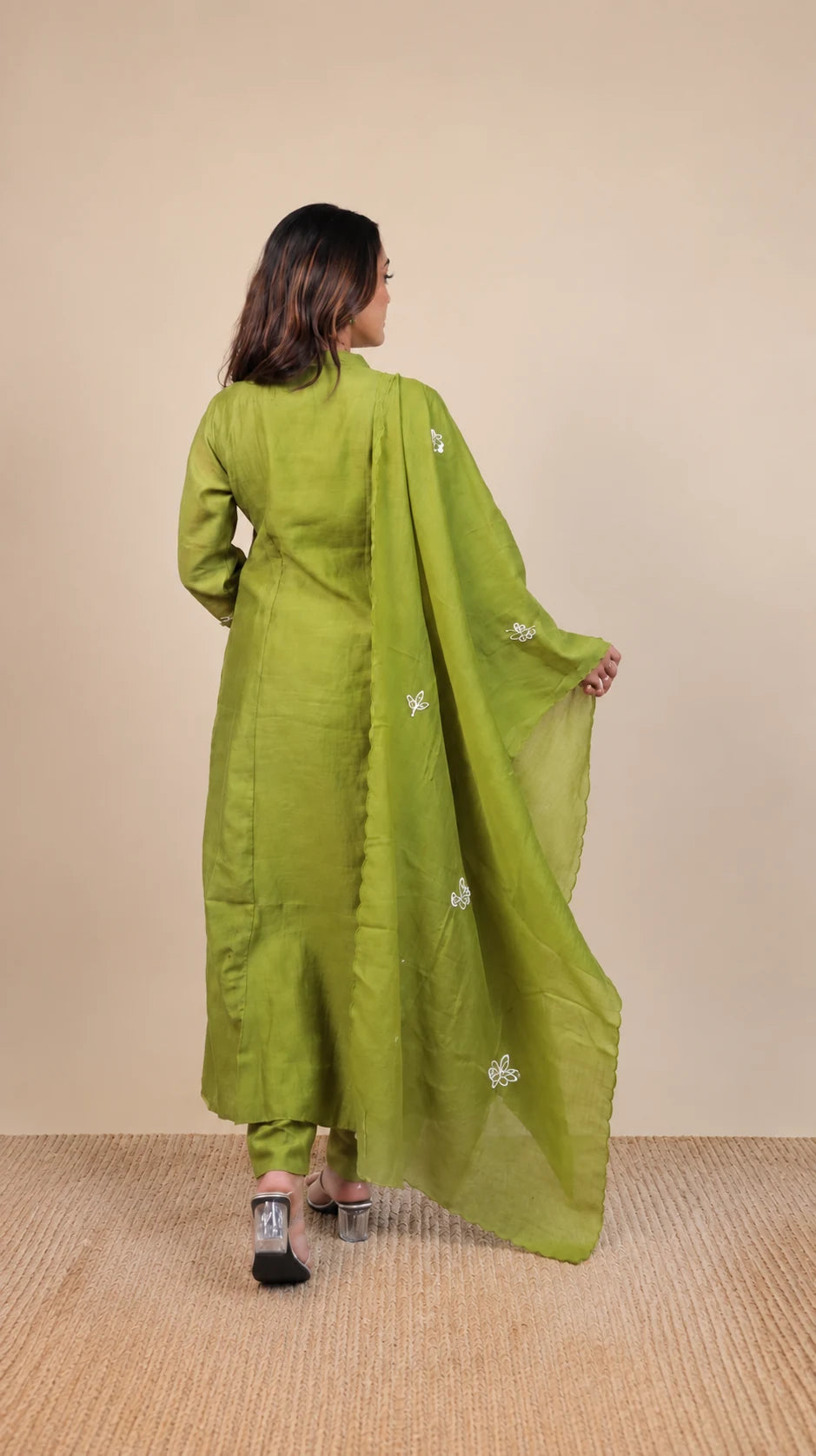 Haritima – Gulabi Phool Embroidered Suit by Gold Lady - Back View