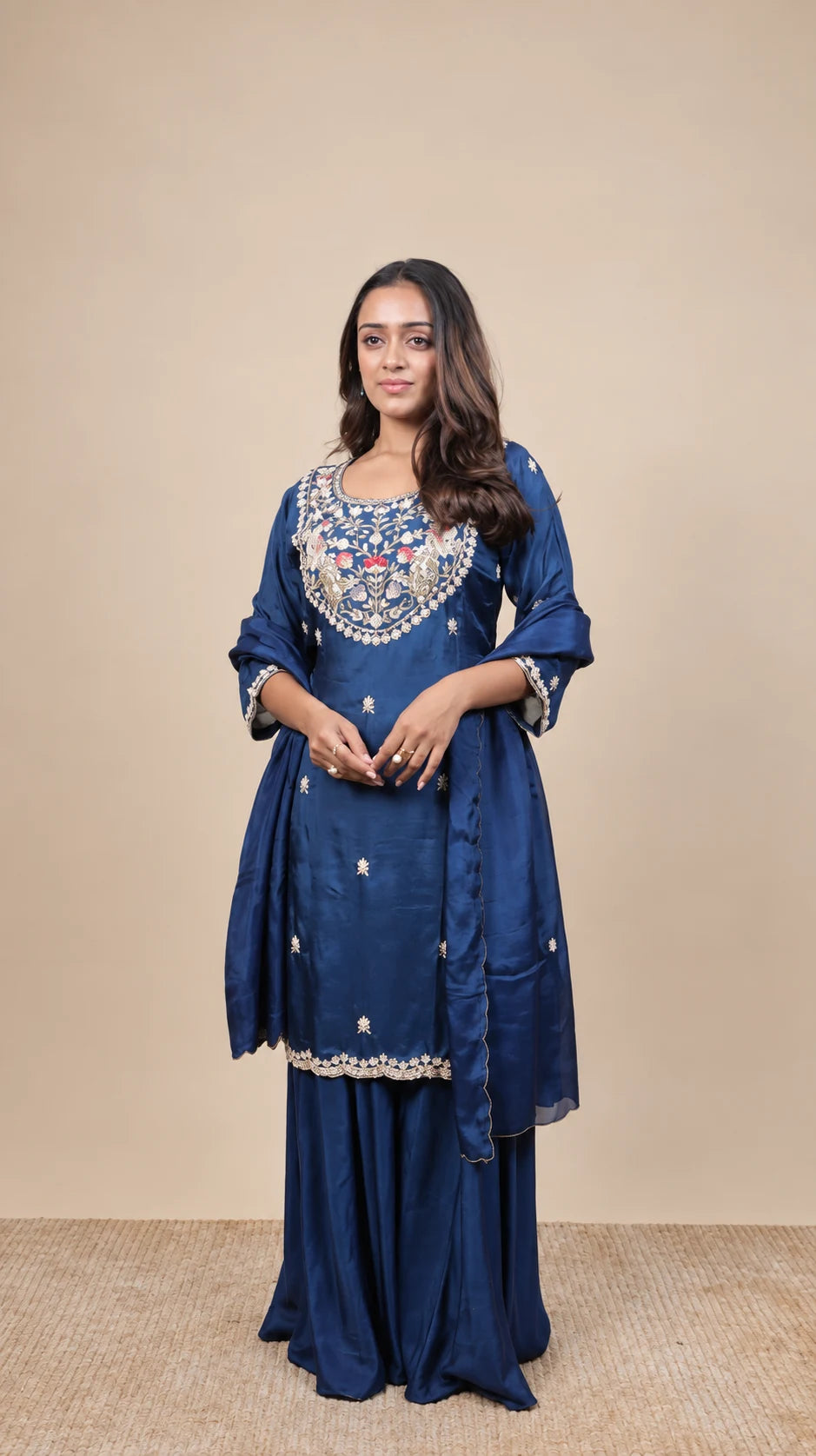 Neslambari – Floral Zari Suit by Gold Lady - Detail View
