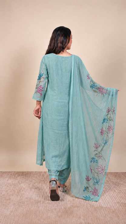 Neelambari Mint Floral Kurta Set