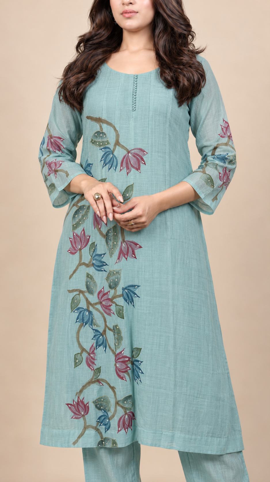 Neelambari Mint Floral Kurta Set
