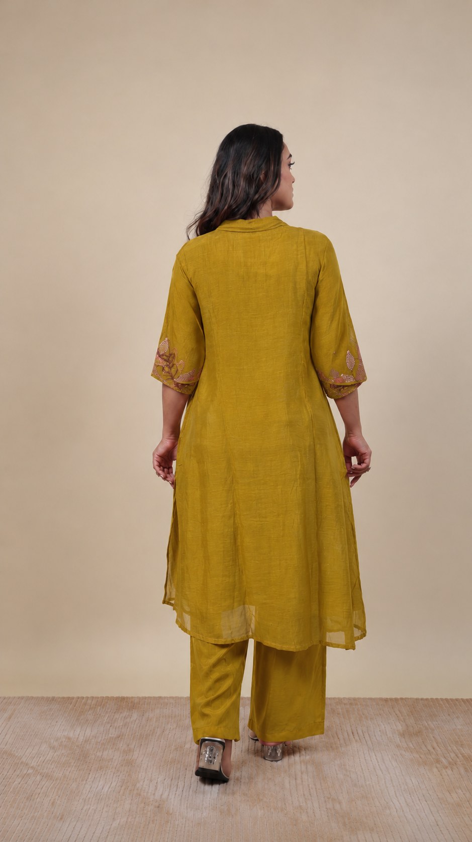 Mustard Bloom – Embroidered Kurta Pant Set