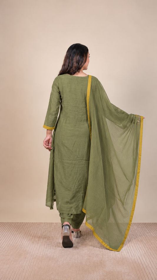 olive Grace Embroidered Salwar Suit
