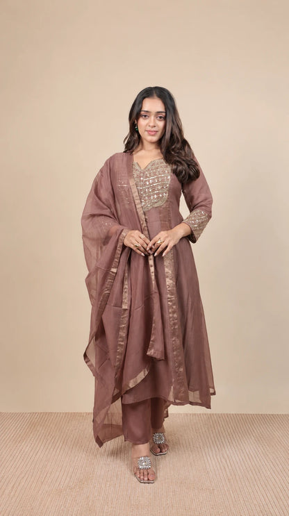 Ayesha – Chanderi Zari Work Suit by Gold Lady - Back View