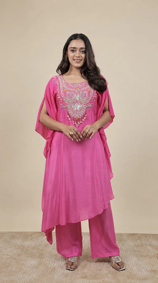 Gulabi – Embroidered Kurta Set by Gold Lady - Front View