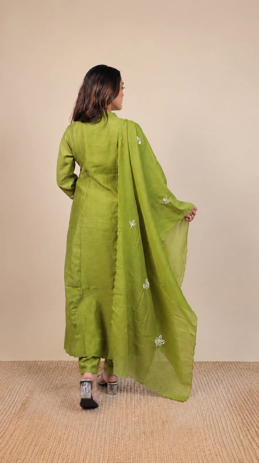 Haritima – Gulabi Phool Embroidered Suit by Gold Lady - Back View