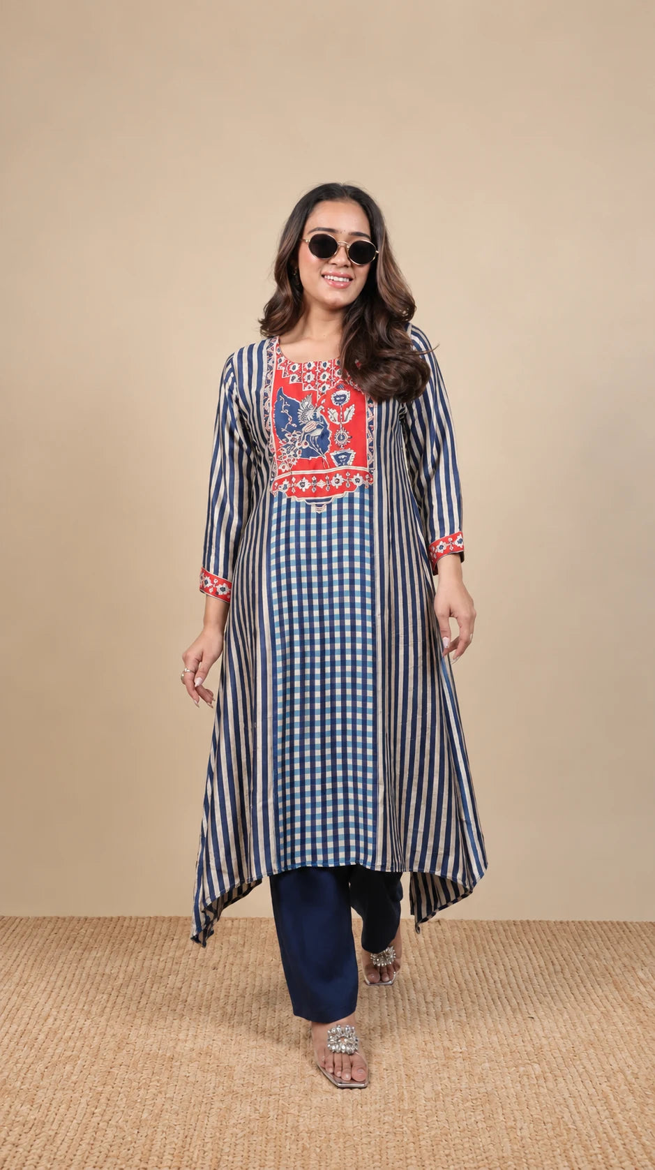 Neelam Rangrez – Printed Embroidered Suit by Gold Lady - Back View