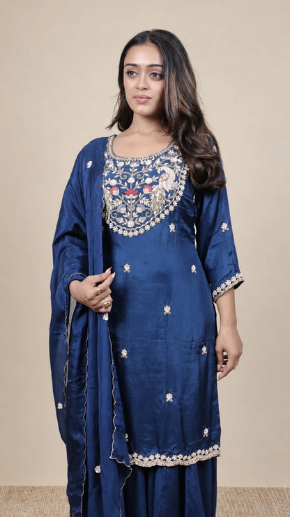 Neslambari – Floral Zari Suit by Gold Lady - Side View