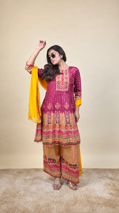 Rangoli Riwaaz – Ajrakh Print Suit by Gold Lady - Side View