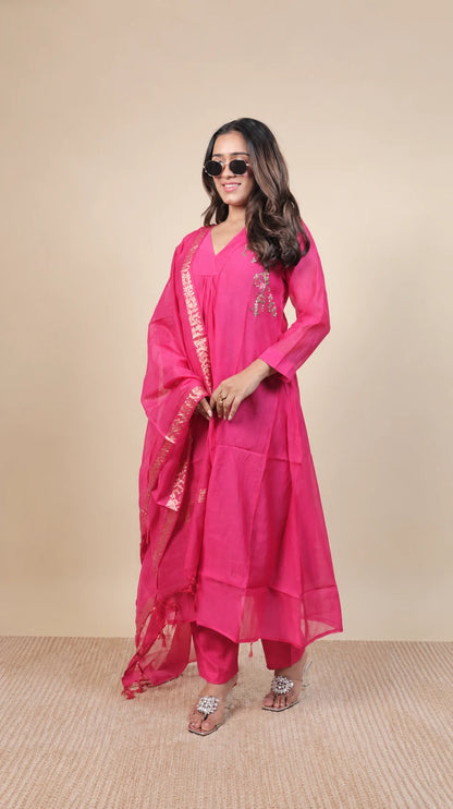 Vanika – Chanderi Embroidery Suit by Gold Lady - Side View