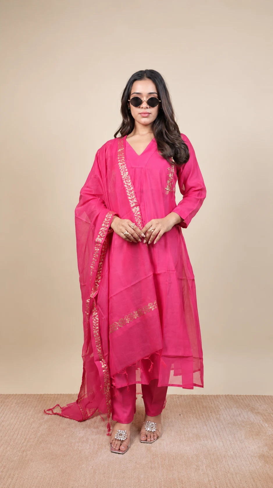 Vanika – Chanderi Embroidery Suit by Gold Lady - Back View