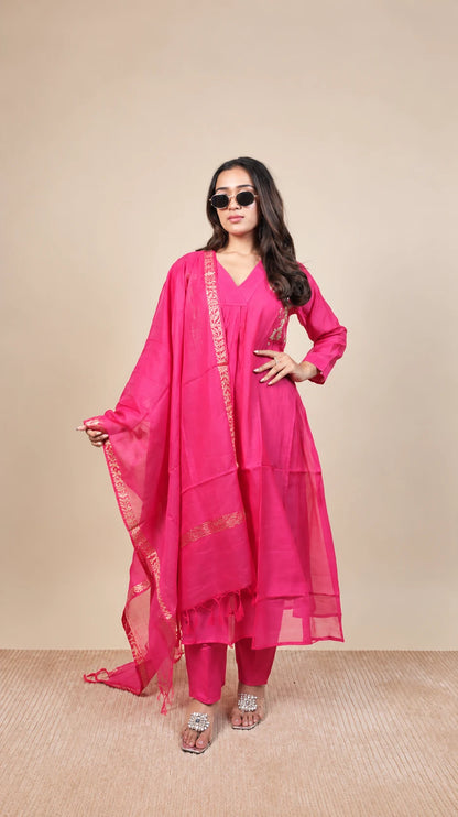 Vanika – Chanderi Embroidery Suit by Gold Lady - Detail View
