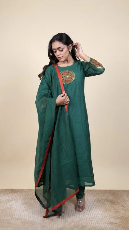 Vanya – Emerald Handwork Suit by Gold Lady - Back View