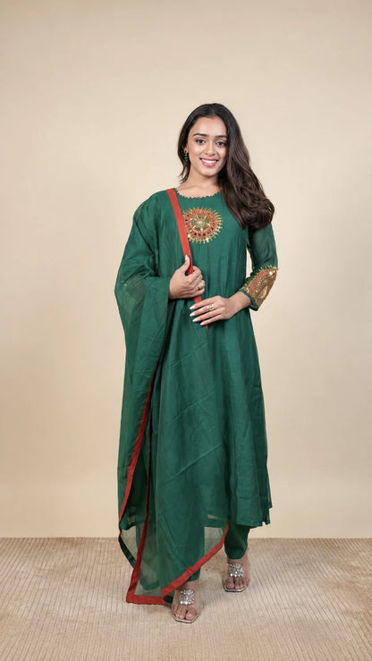 Vanya – Emerald Handwork Suit by Gold Lady - Side View
